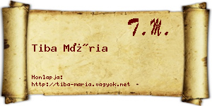 Tiba Mária névjegykártya